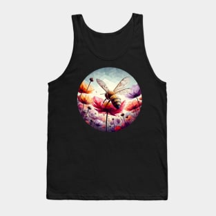 Low Poly Bee on a Flower Tank Top
